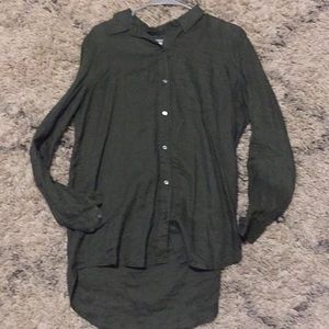 Army green button down